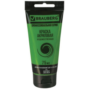 Краска акрил, Салатовая 071, BRAUBERG